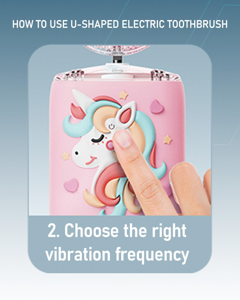 Moxedo Kids 2 in 1 U- Shaped Electric Toothbrush, 2 Brush Heads/ 2 U-Shape Brush Head, 360 Dental Oral Cleaning, 5 Ultrasonic Smart Modes, IP64 Waterproof Auto Toothbrush for Toddler- Pink