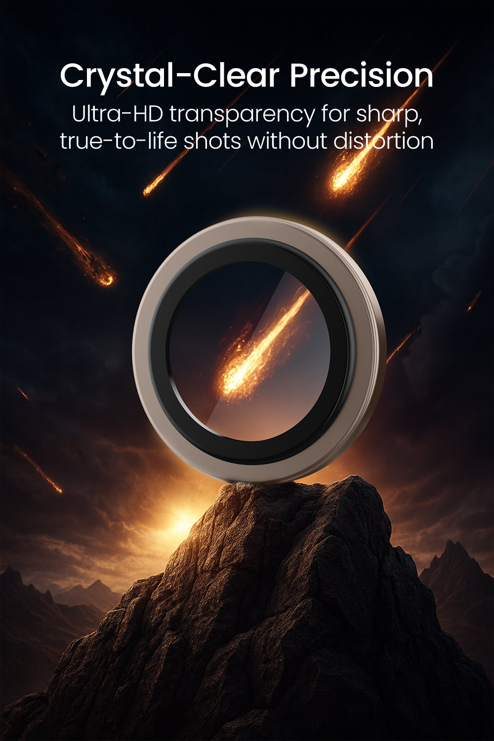 Moxedo Camera Lens Protector for iPhone 17 Air 6.5” 2025 9H Tempered Glass Aluminum Alloy Individual Ring Camera Lens Cover Protector with Easy Installation Tool – Gold