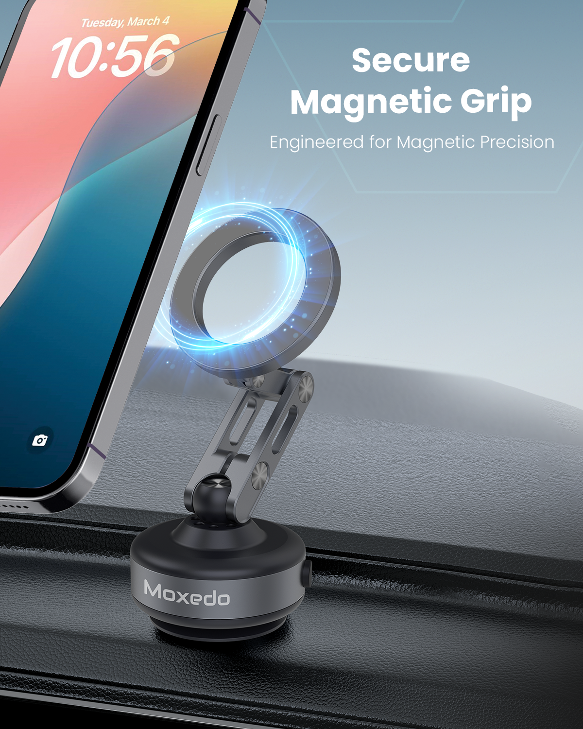 Compact Stand for Car, Mirror, Kitchen, Gym , Fits 4.7” to 7.2” Devices