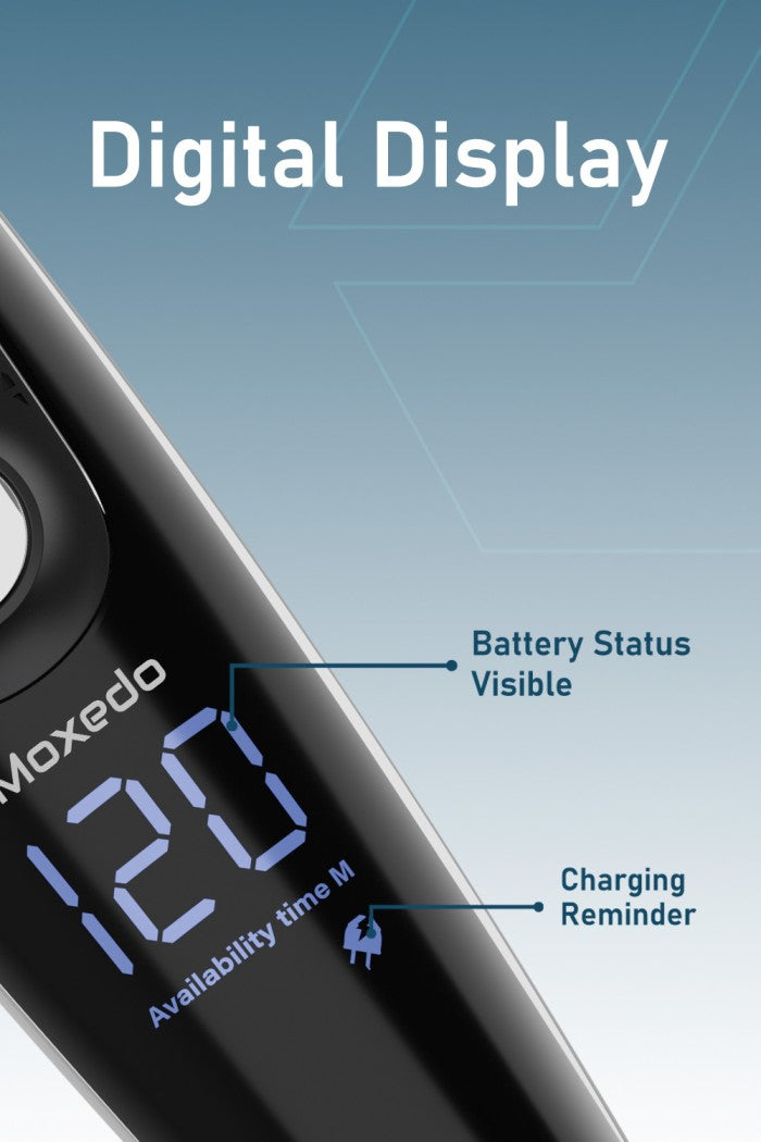 Moxedo 5 in 1 Cordless Hair Trimmer Professional Hair Clipper for Men IPX6 Waterproof Stainless-Steel T-Blade 120 Mins Working Time 5 Adjustable Guards for Men