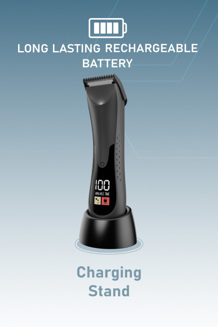 Moxedo Sharpix Rechargeable Hair Trimmer Body Hair Clippers Removable Blade 90 Mins Working Time IPX5 Waterproof with Built -in LED Torch Light and Charging Stand