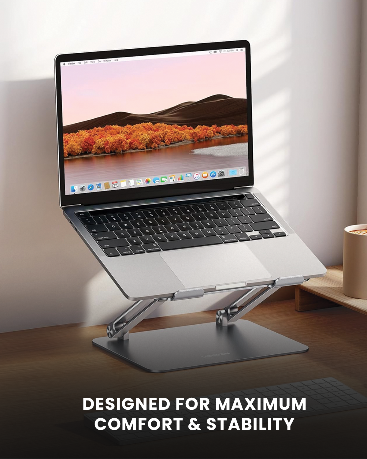 Moxedo Aluminum Laptop/ Tablet Stand with 360° Rotatable Base Adjustable Foldable Tablet Holder Compatible with iPad Pro/ Air/ Mini Galaxy Tab S10/S9/A9 Up to 17.2” Devices