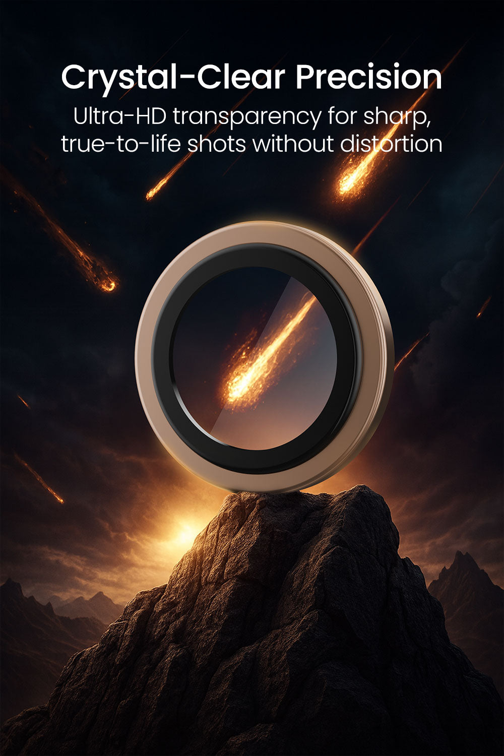 Moxedo Camera Lens Protector for iPhone 17 Pro 6.3”/ iPhone 17 Pro Max 6.9” 9H Tempered Glass Aluminum Alloy Individual Ring Camera Lens Cover Protector with Easy Installation Tool– Orange