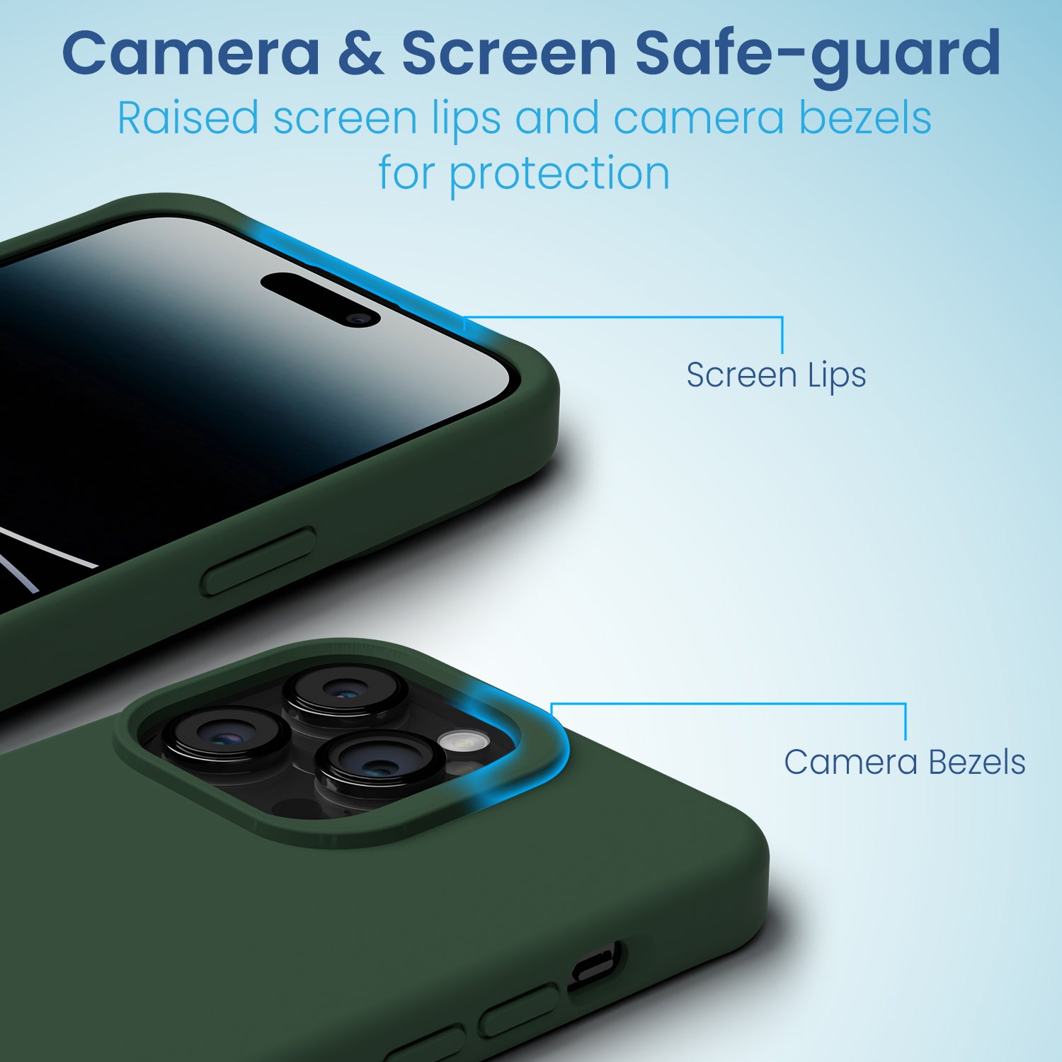 Remson Mag-X Magnetic Hybrid Protective Silicone Case Military Grade Protection Compatible For iPhone 14 Pro - Green