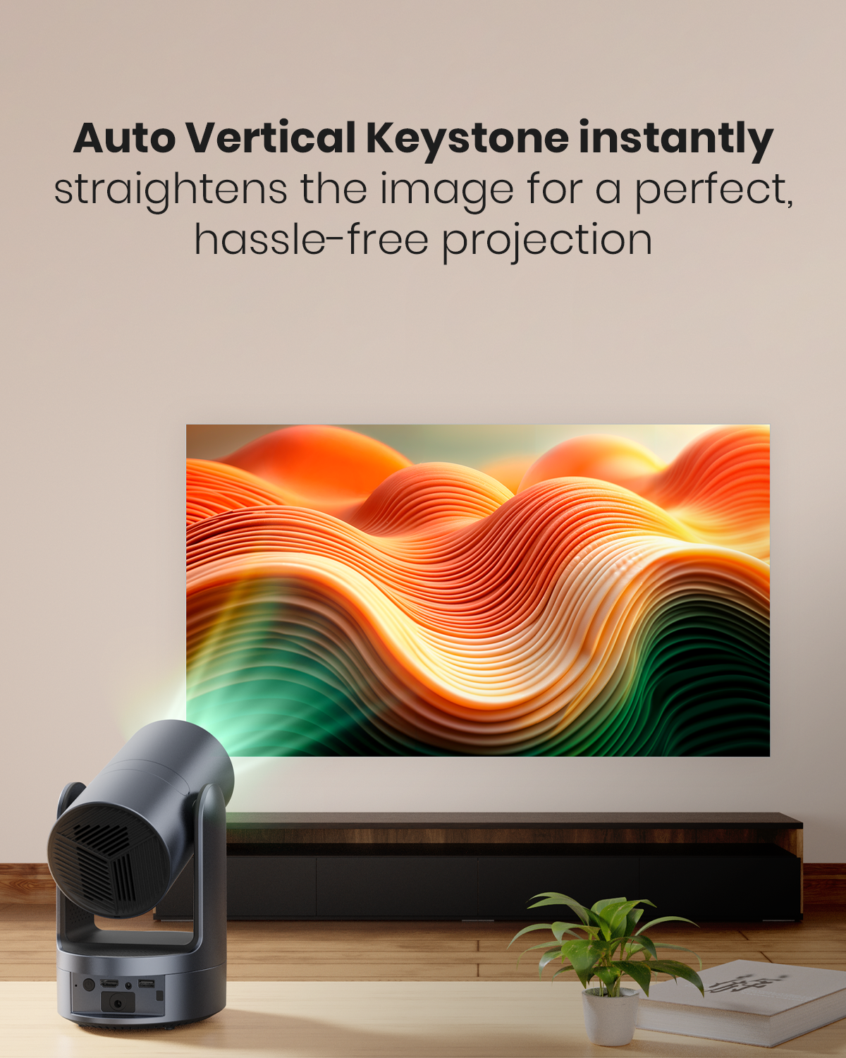 Moxedo Nebulux Smart Android Projector 4K Android OS 9.0 1080P with Auto Keystone 260 Ansi Lumen Brightness, Auto Keystone Correction with Built-in 5W Speaker, 5G WiFi, Bluetooth 5.2
