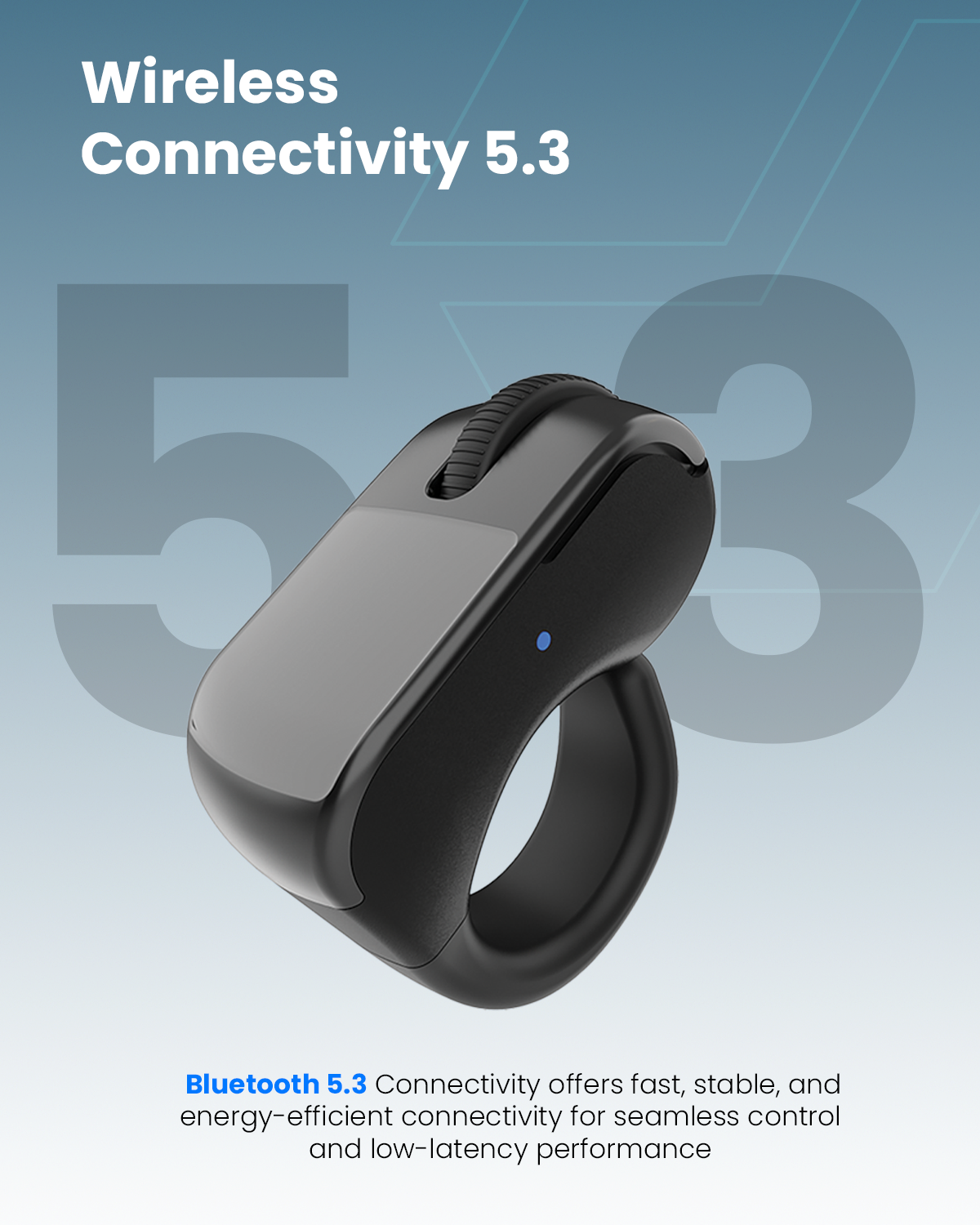 Moxedo Bluetooth 5.3 Finger Ring Mouse for PC, Laptop, Tablet, Mobile Wireless Wearable Presenter with Touchpad, Scroll & Page Turner Remote Controller Ring with Charging Case & Stand