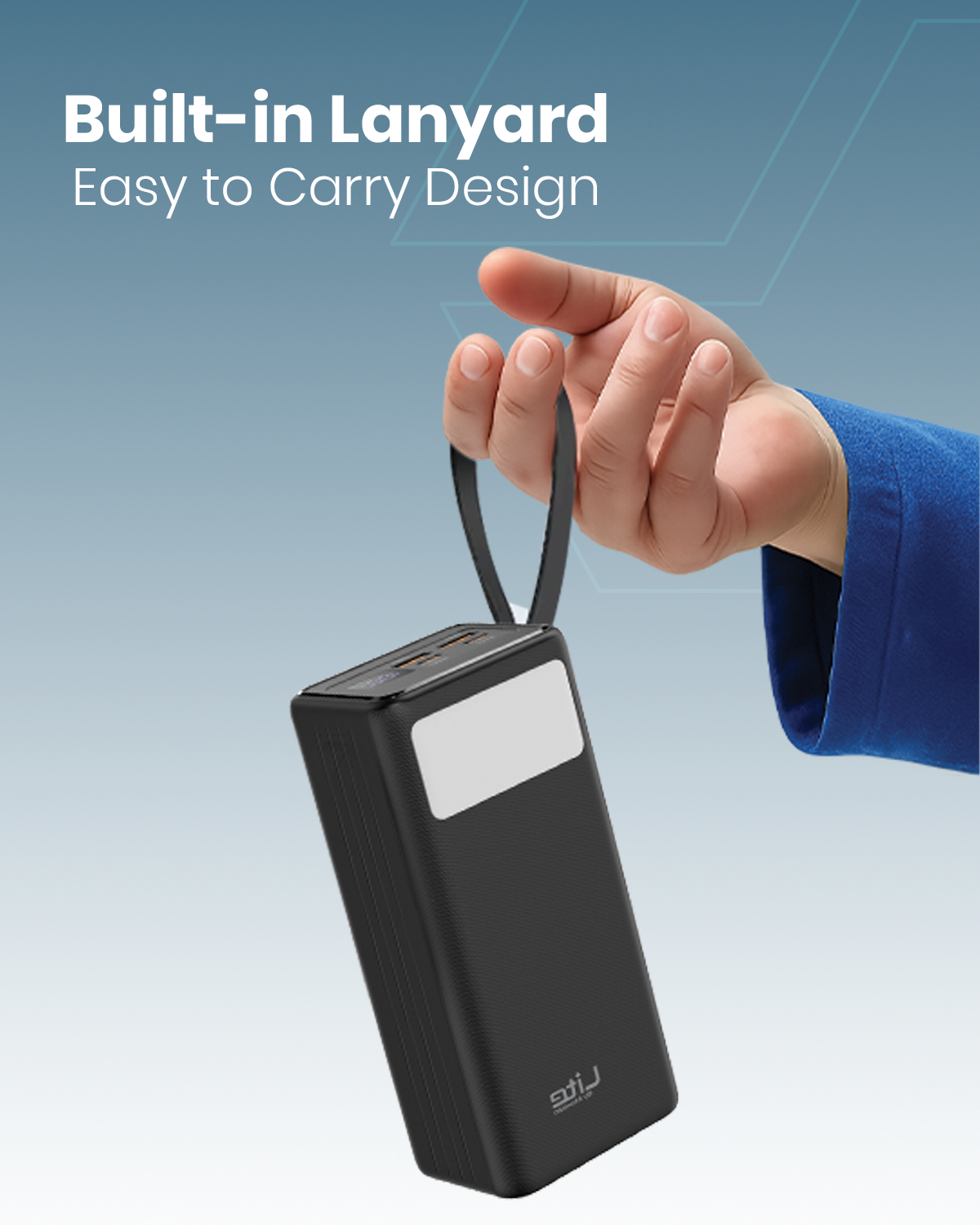 Moxedo Lite Multi-Port 40,000 mAh PD 65W Mini Power Station Fast Charging 2 USB-C / 2 USB-A Ports Portable with Built-in LED Flash Light and Lanyard