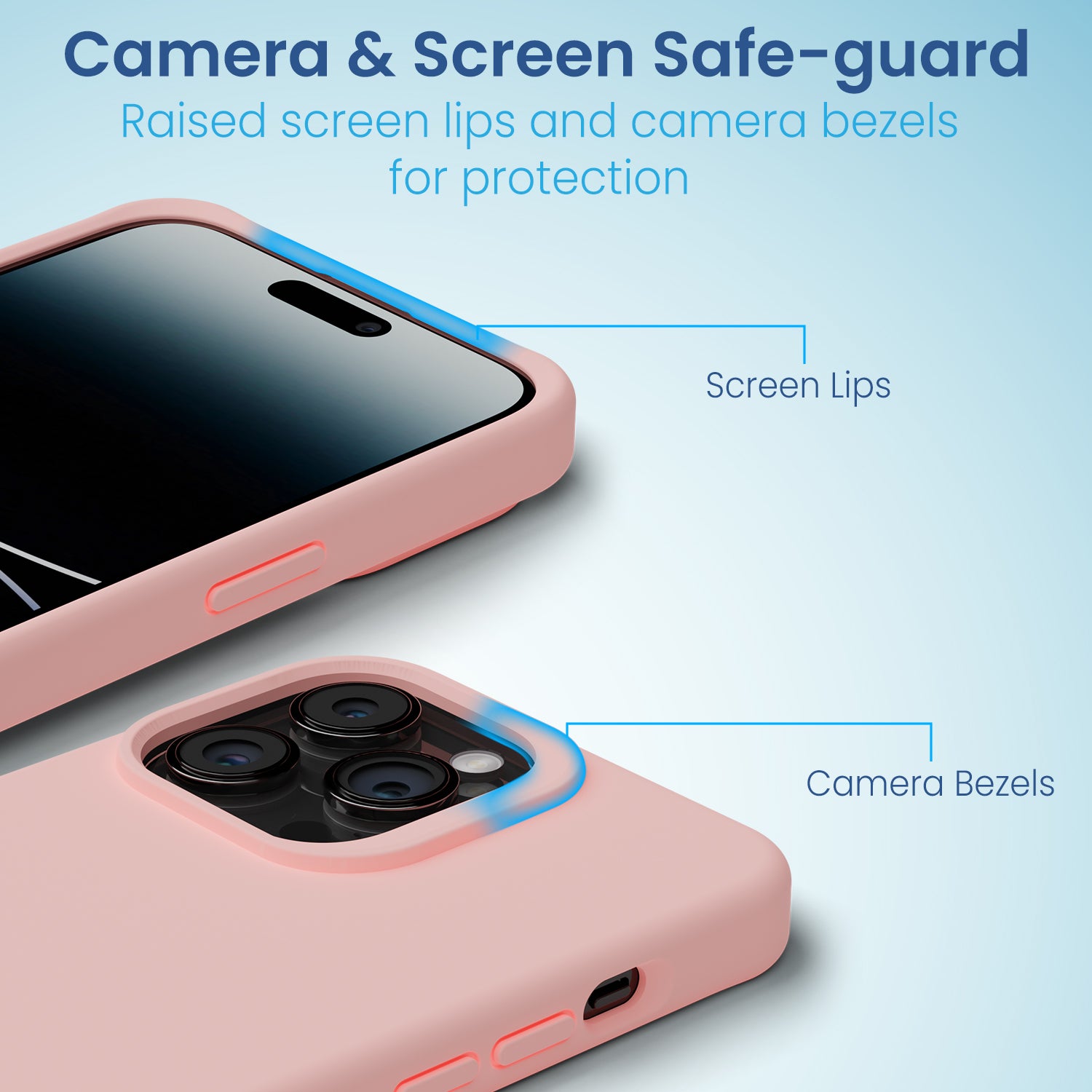 Remson Mag-X Magnetic Hybrid Protective Silicone Case Military Grade Protection Compatible For iPhone 14 Pro - Pink