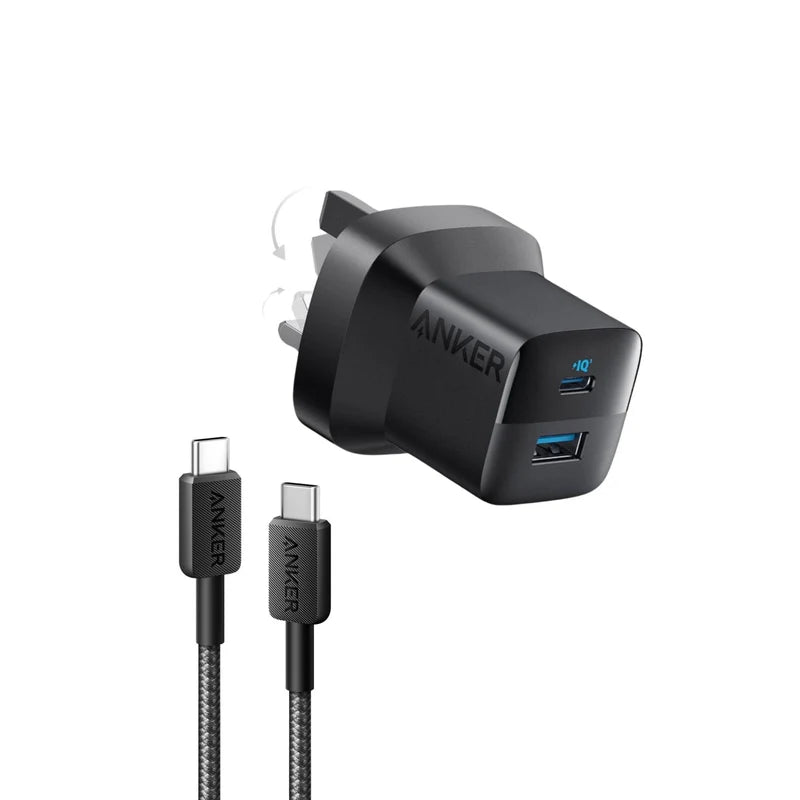 Anker 323 Charger (33W) with USB C to USB C Cable 1m - Black