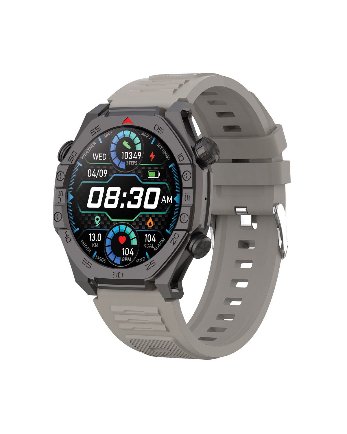 Moxedo Revolt Smartwatch – Power, Performance, and Precision for Men - Titanium