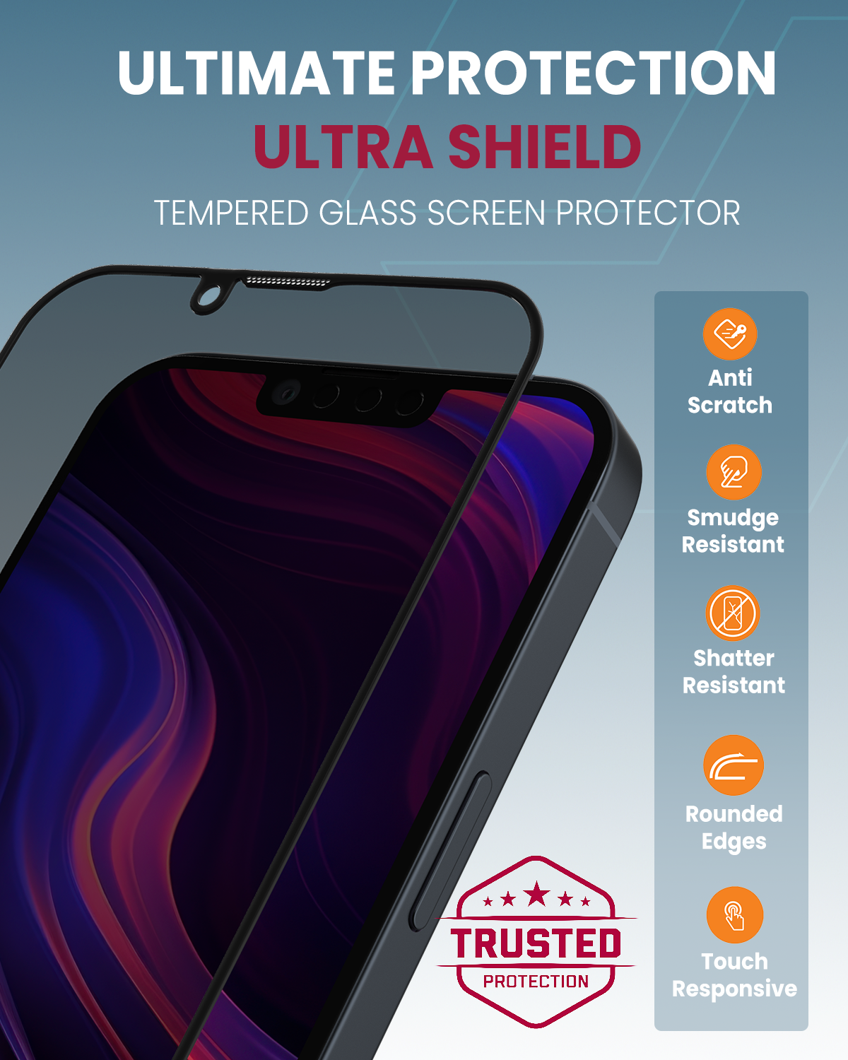 Moxedo Ultra Shield Tempered Glass Screen Protector Privacy 9H Hardness Full Coverage Anti-Spy Protection with Auto-Align Easy Applicator for iPhone 14 6.1 inch