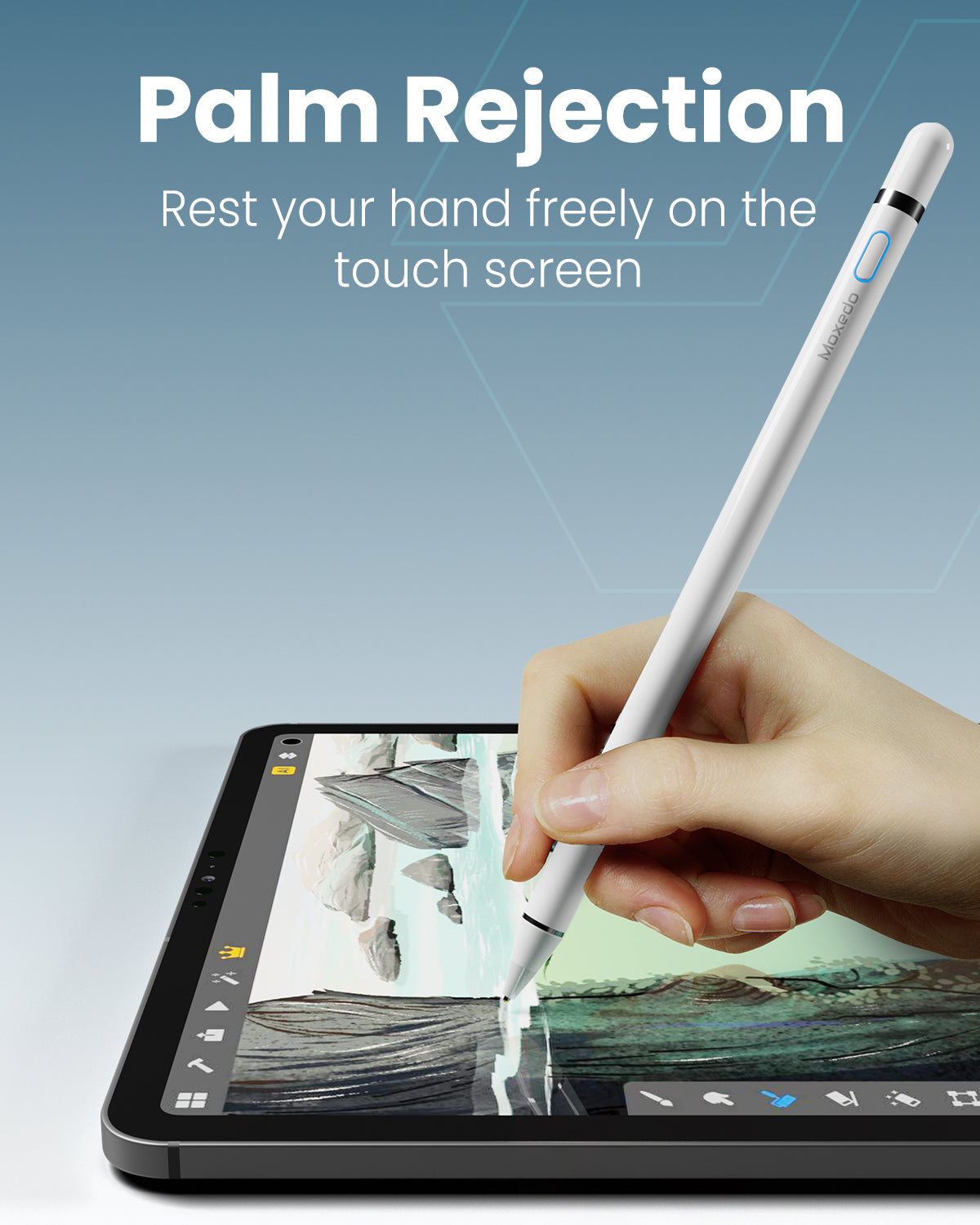 Moxedo Touch Pixel Pen Universal Active Stylus Pen Capacitive Rechargeable - White