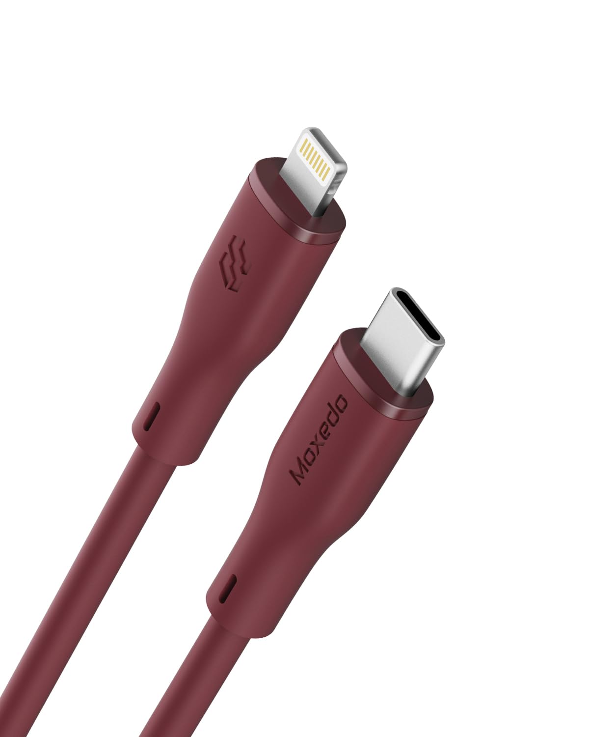 Moxedo CavoX Pro USB-C to Lightning Silicone Cable 27W PD Fast Charge and Data Sync 1.2m (Maroon)