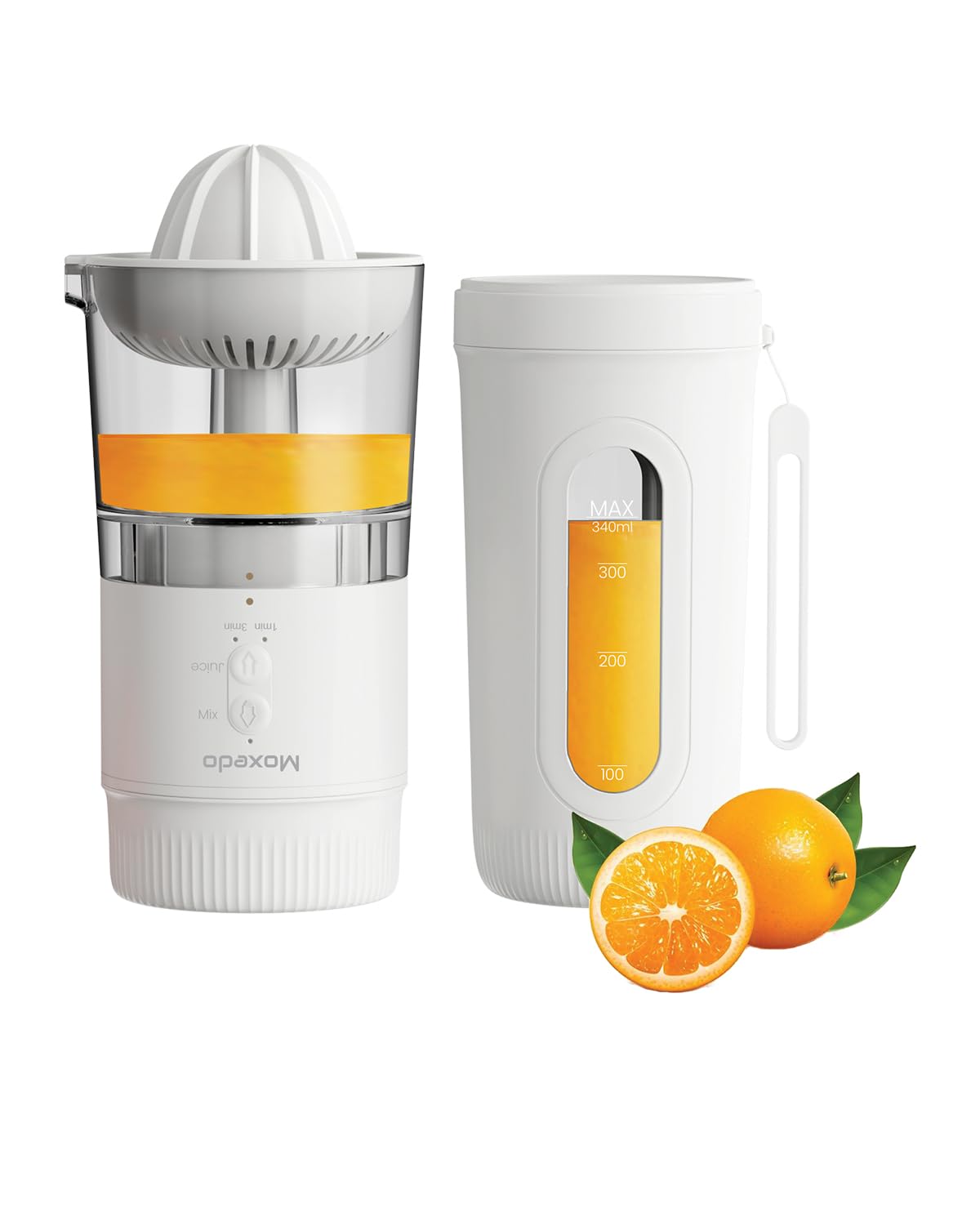 Moxedo 3 in 1 Portable Juicer Blender USB Rechargeable 4 Stainless Steel Blades BPA Free Material Mini Blender Smoothie Maker Lemon Orange Juicer