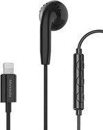 Moxedo Mono Stereo Earphone Lightning Connector Earphone In-Line Remote, Built-in Microphone Compatible for iPhone 14/13/12/11 Pro Max/X/XS Max/XR (Black)