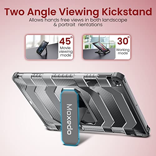 Moxedo Rugged Shockproof Protective Case Cover Hard PC Drop Protection with Kickstand Pen Holder for iPad 10.2 inches 2021/2020/2019- Silver