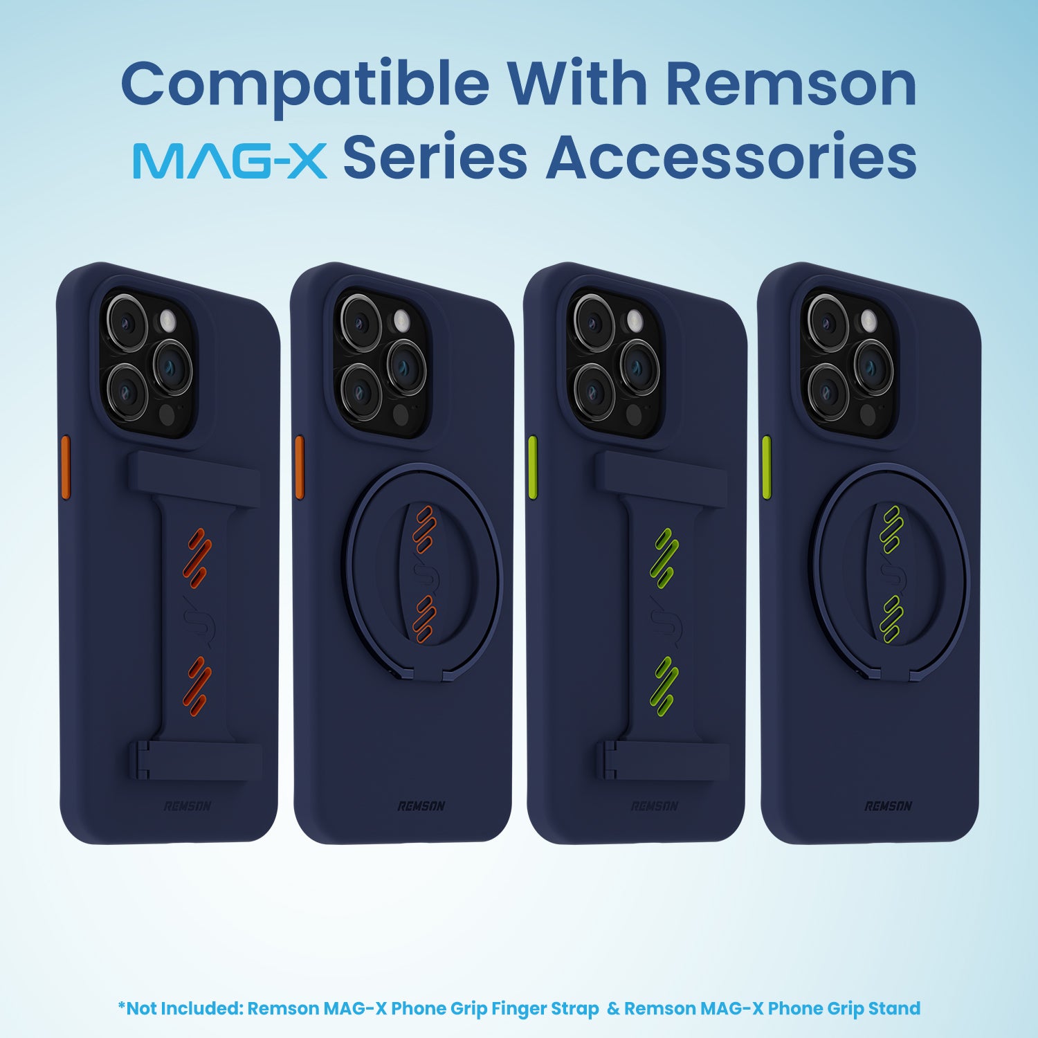 Remson Mag-X Magnetic Hybrid Protective Silicone Case Military Grade Protection Compatible For iPhone 13 Pro Max - Blue