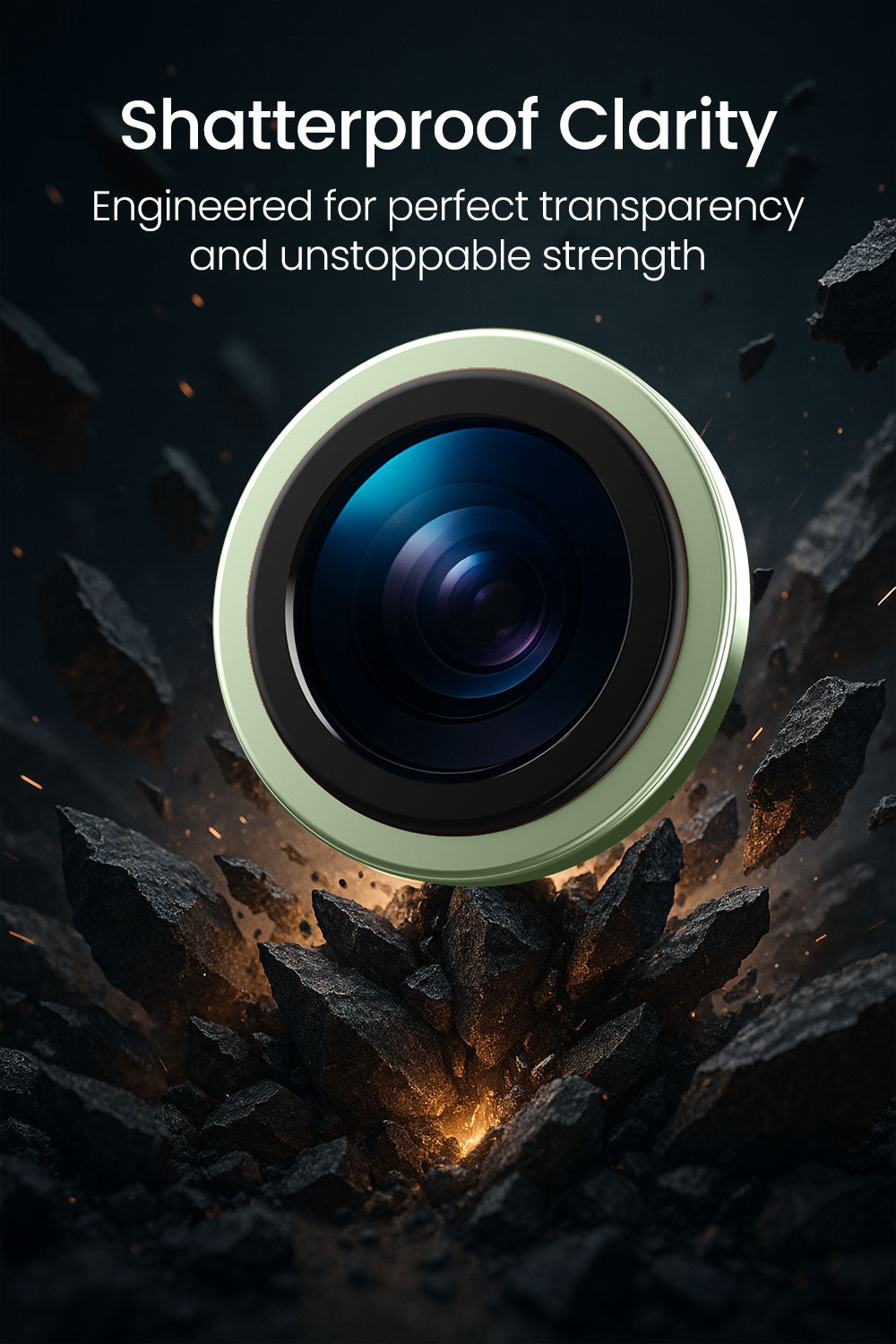 Moxedo Camera Lens Protector for iPhone 17 6.3” 2025 9H Tempered Glass Aluminum Alloy Individual Ring Camera Lens Cover Protector with Easy Installation Tool – Green