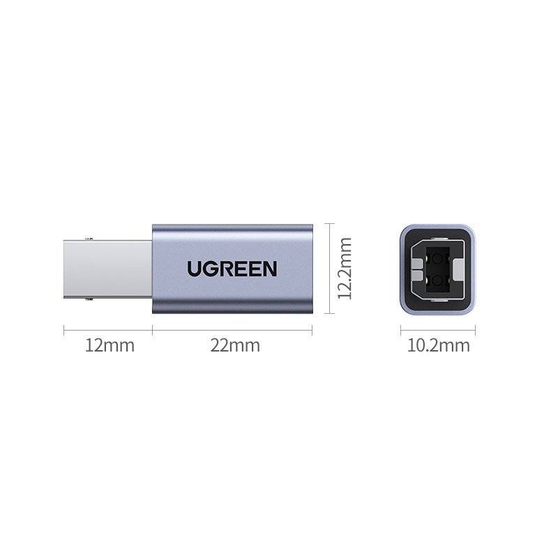 UGREEN adapter USB Type C - USB Type B gray (US382)