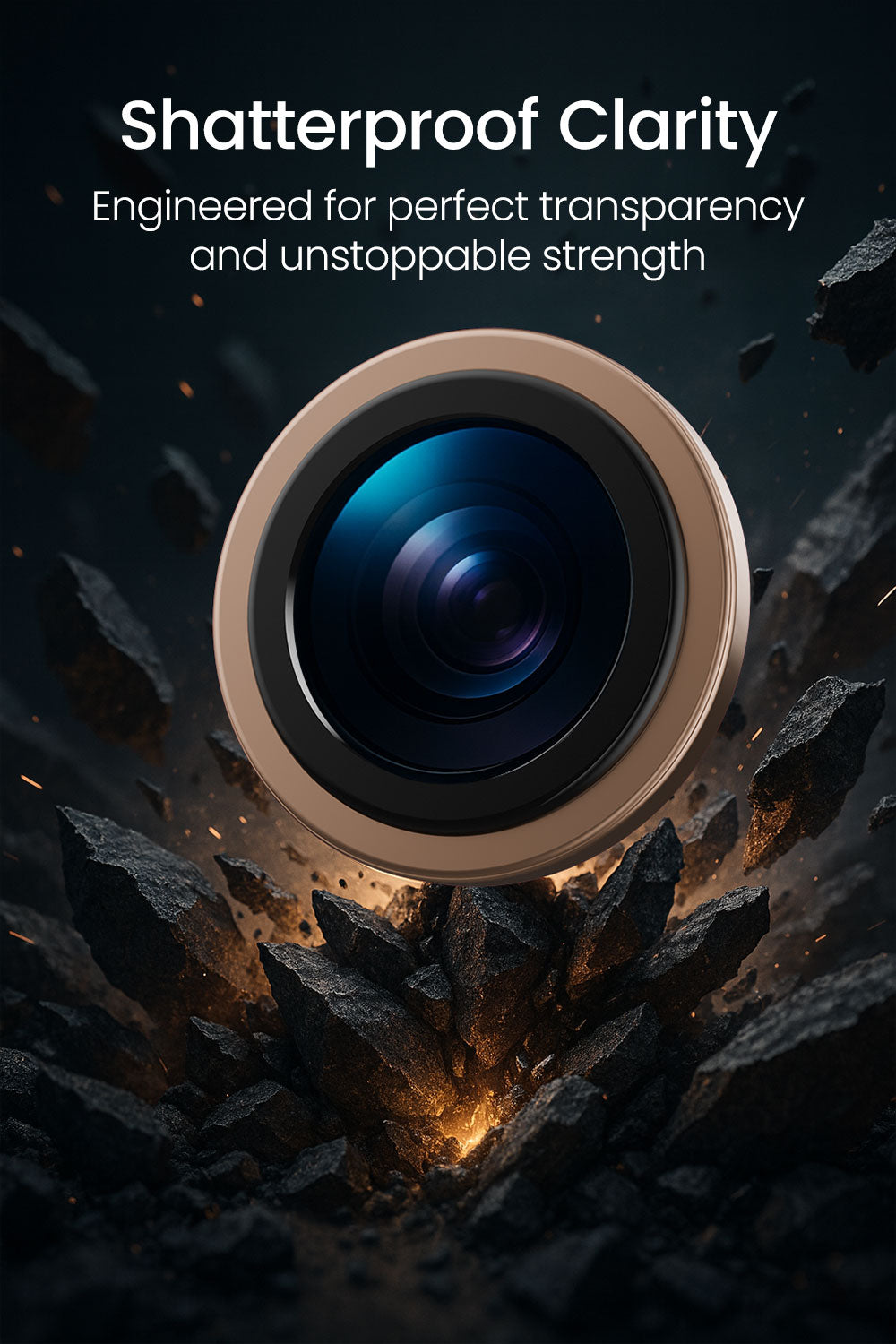 Moxedo Camera Lens Protector for iPhone 17 Pro 6.3”/ iPhone 17 Pro Max 6.9” 9H Tempered Glass Aluminum Alloy Individual Ring Camera Lens Cover Protector with Easy Installation Tool– Orange