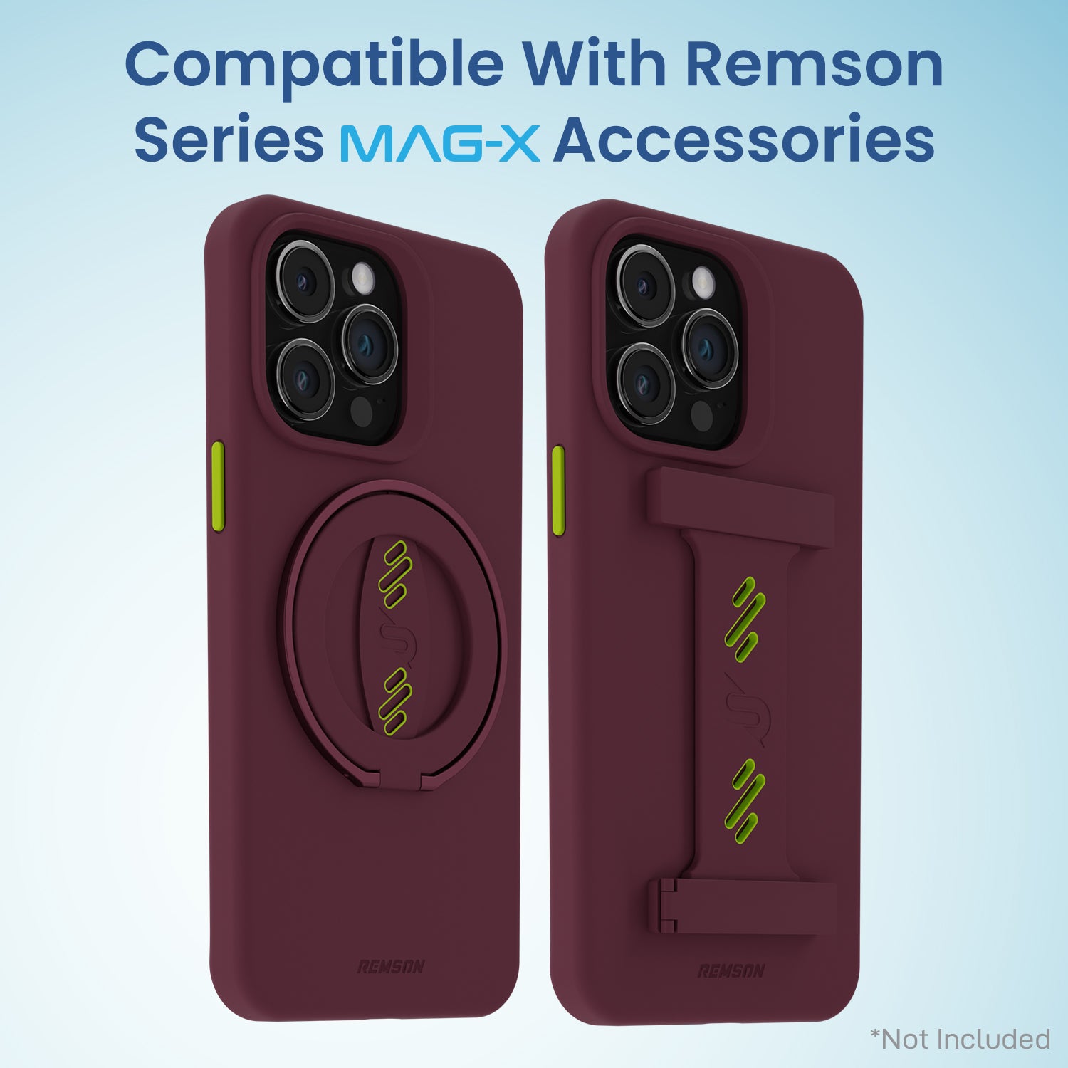 Remson Mag-X Magnetic Hybrid Protective Silicone Case Military Grade Protection Compatible For iPhone 14 Pro - Maroon