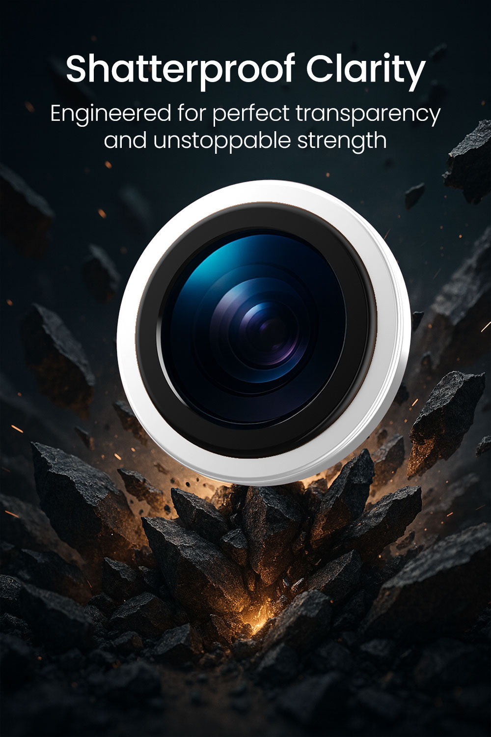 Moxedo Camera Lens Protector for iPhone 17 6.3” 2025 9H Tempered Glass Aluminum Alloy Individual Ring Camera Lens Cover Protector with Easy Installation Tool – Silver