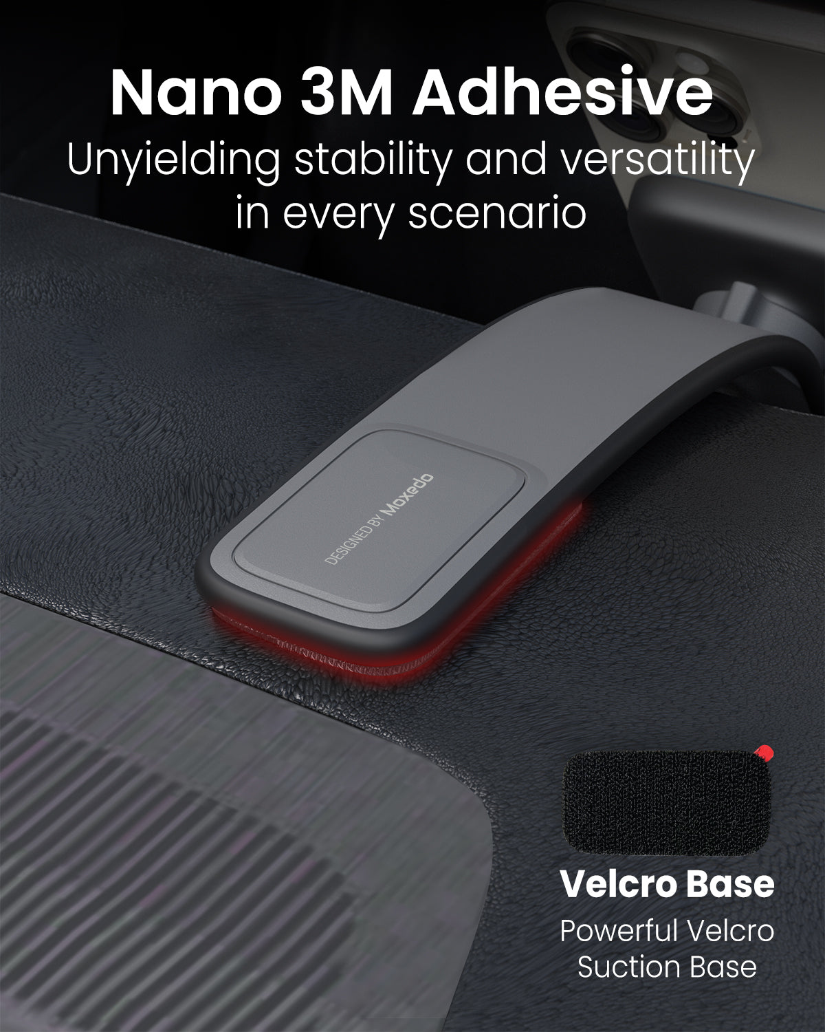 Moxedo Flexi-Grip Magnetic Phone Holder 15W Wireless Charging Car Mount Bendable Titanium Alloy 360° Rotation with Air Vent Clip