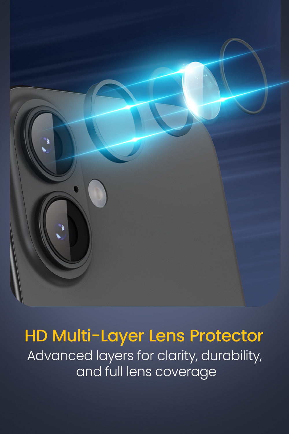 Remson Camera Lens Protector for iPhone 17 6.3 inch, 9H Tempered Glass, HD Multi-Layer Protection, Shatterproof Clarity with Installation Guide-Black