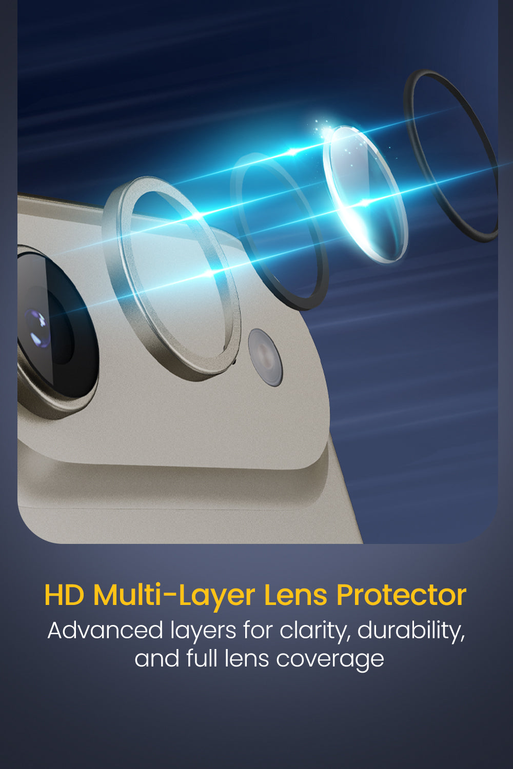 Remson Camera Lens Protector for iPhone 17 Air 6.5 inch, 9H Tempered Glass, HD Multi-Layer Protection, Shatterproof Clarity with Installation Guide-Light Gold