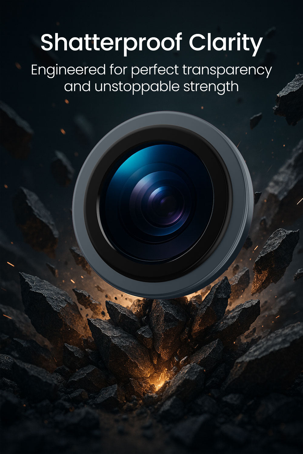 Moxedo Camera Lens Protector for iPhone 17 Air 6.5” 2025 9H Tempered Glass Aluminum Alloy Individual Ring Camera Lens Cover Protector with Easy Installation Tool – Blue Gray