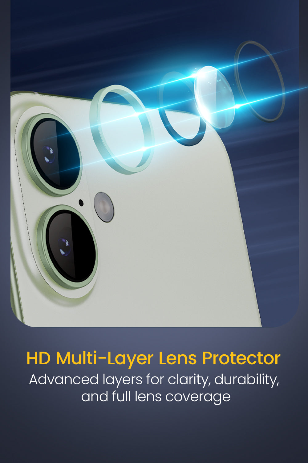 Remson Camera Lens Protector for iPhone 17 6.3 inch, 9H Tempered Glass, HD Multi-Layer Protection, Shatterproof Clarity with Installation Guide-Sage