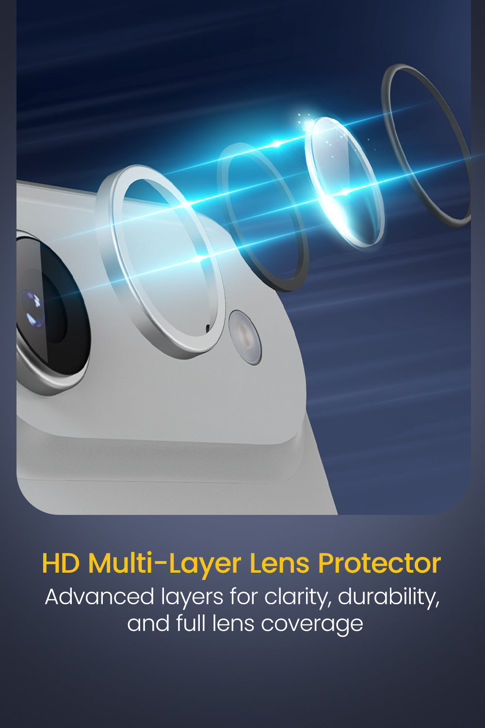 Remson Camera Lens Protector for iPhone 17 Air 6.5 inch, 9H Tempered Glass, HD Multi-Layer Protection, Shatterproof Clarity with Installation Guide-Silver