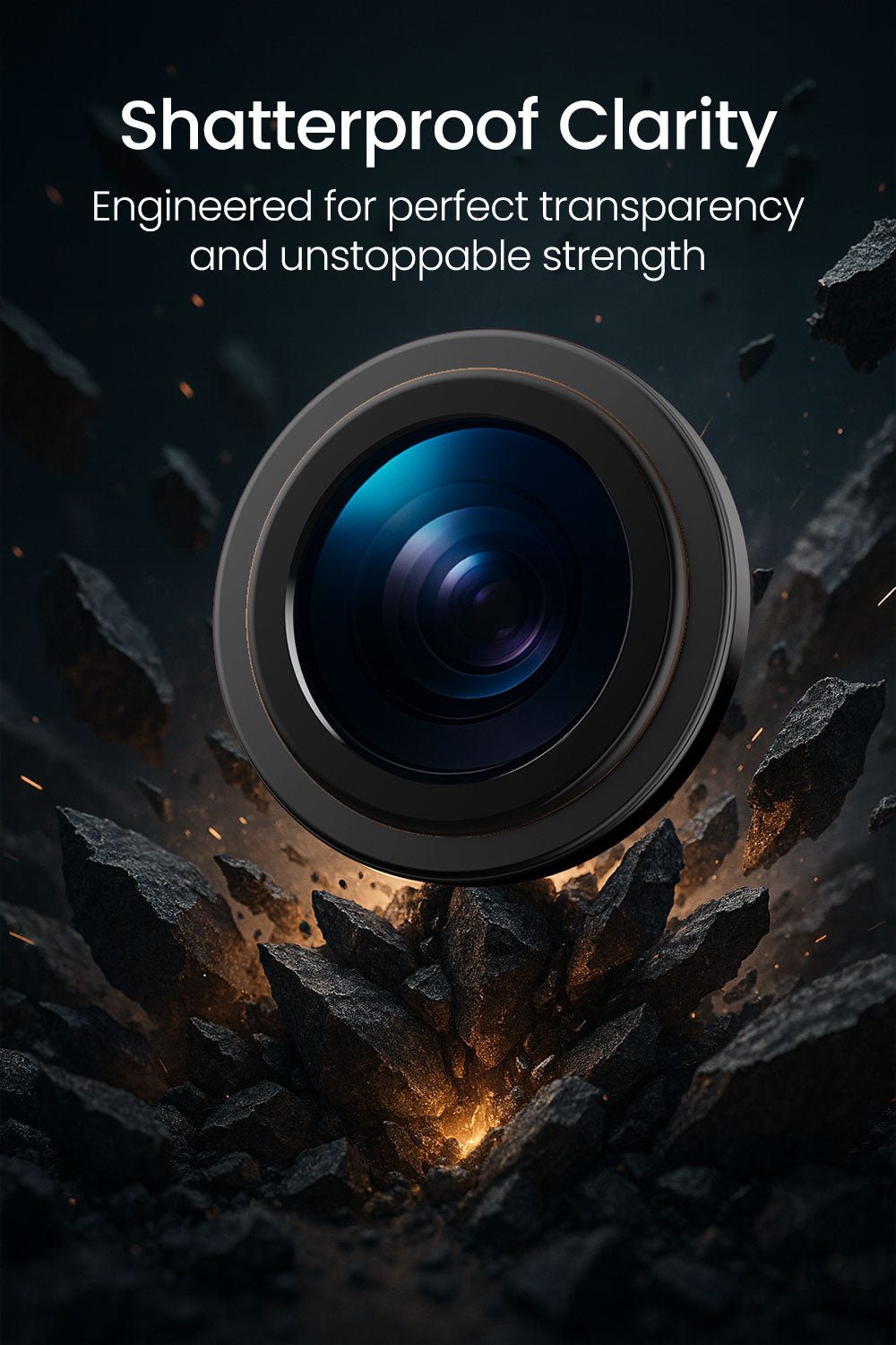 Moxedo Camera Lens Protector for iPhone 17 6.3” 2025 9H Tempered Glass Aluminum Alloy Individual Ring Camera Lens Cover Protector with Easy Installation Tool – Black