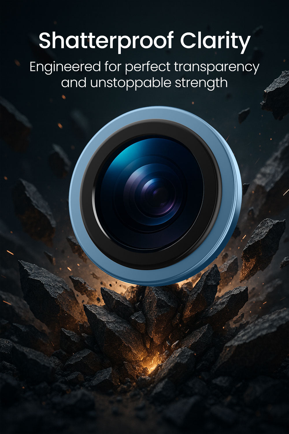 Moxedo Camera Lens Protector for iPhone 17 6.3” 2025 9H Tempered Glass Aluminum Alloy Individual Ring Camera Lens Cover Protector with Easy Installation Tool – Blue