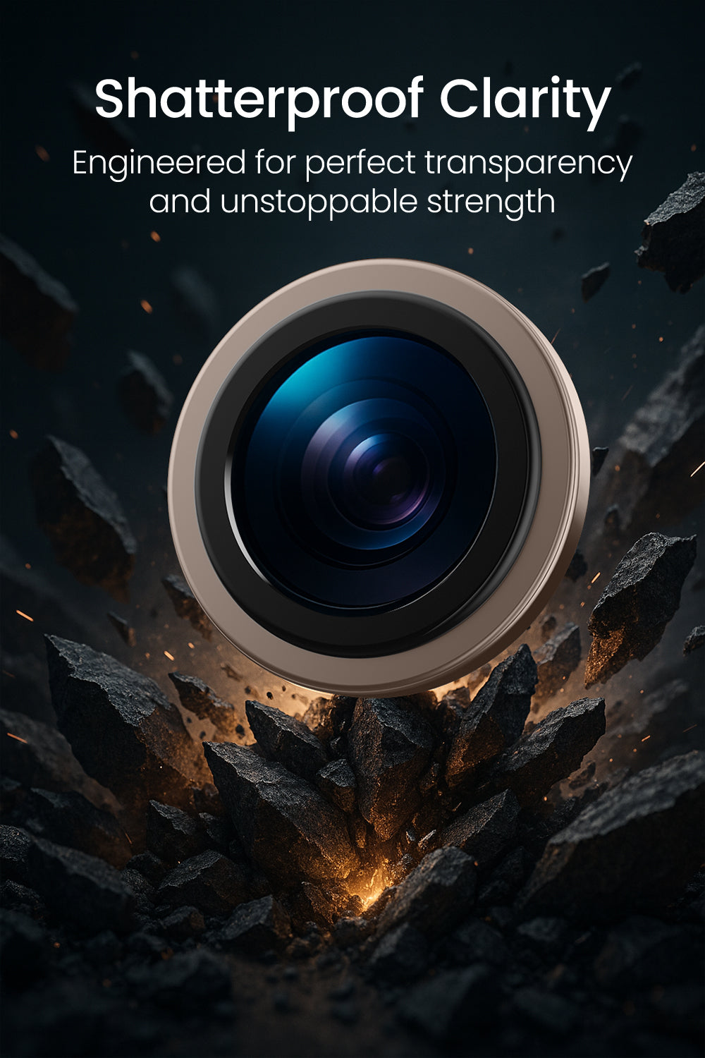 Moxedo Camera Lens Protector for iPhone 17 Air 6.5” 2025 9H Tempered Glass Aluminum Alloy Individual Ring Camera Lens Cover Protector with Easy Installation Tool – Gold