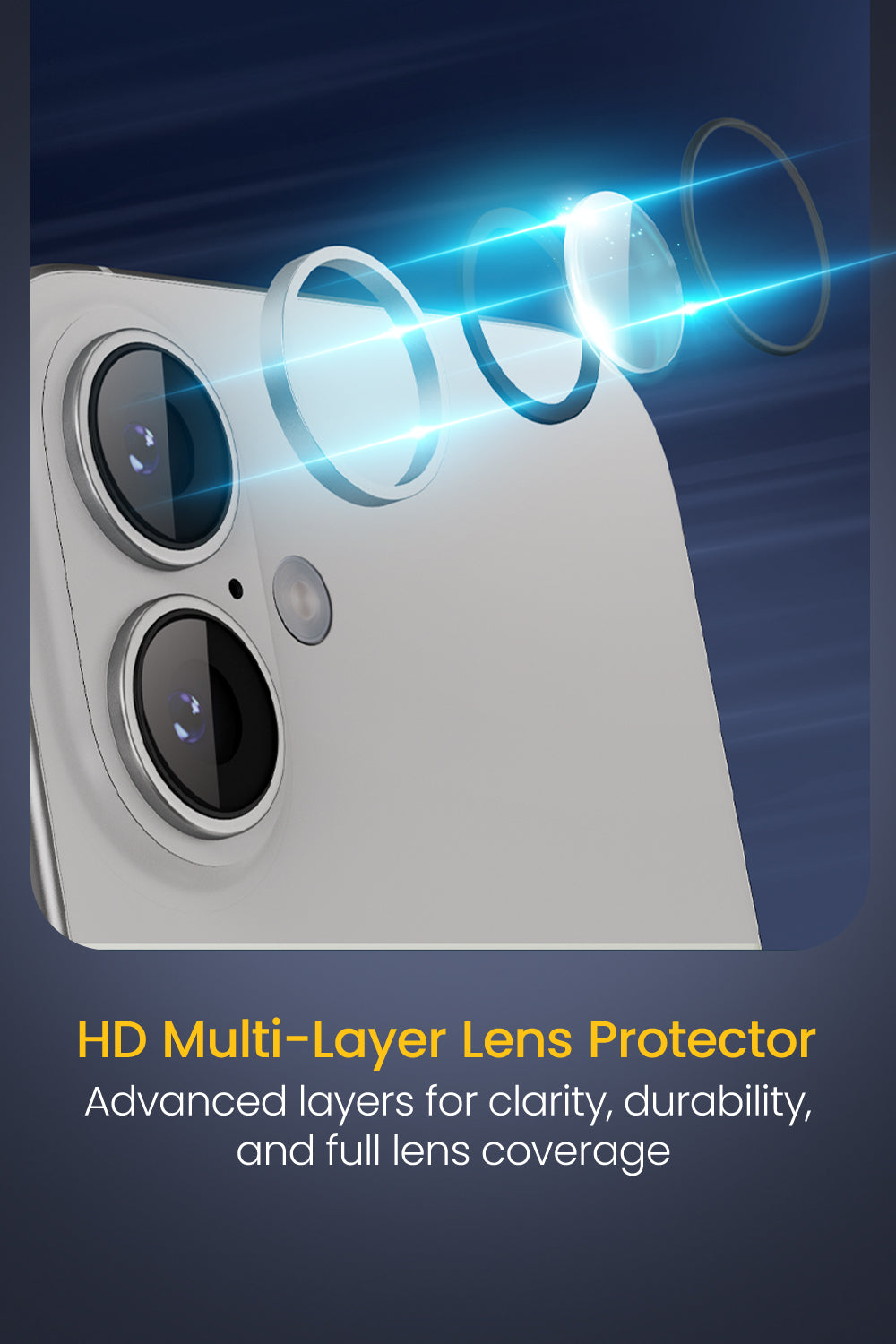 Remson Camera Lens Protector for iPhone 17 6.3 inch, 9H Tempered Glass, HD Multi-Layer Protection, Shatterproof Clarity with Installation Guide-Silver