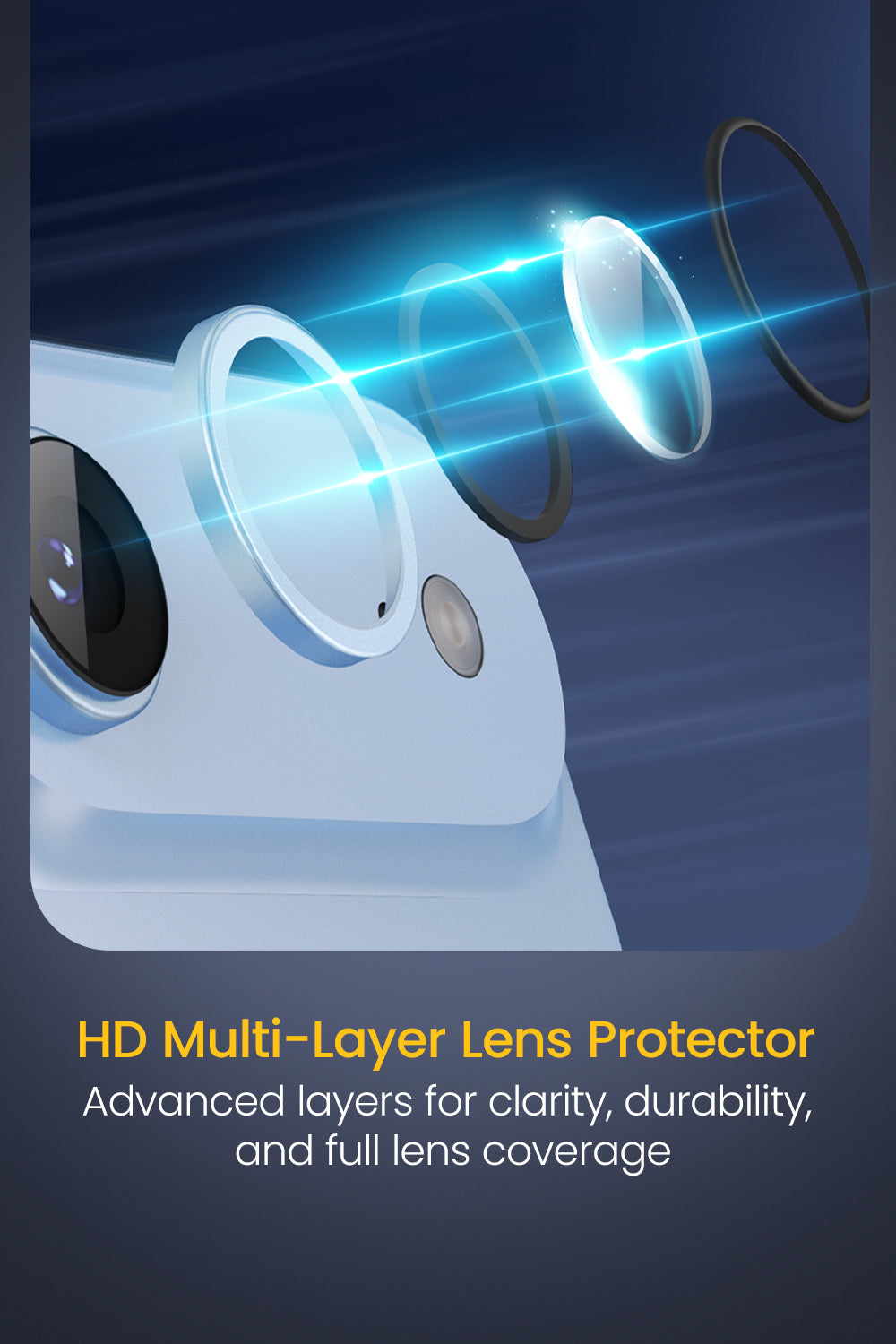 Remson Camera Lens Protector for iPhone 17 Air 6.5 inch, 9H Tempered Glass, HD Multi-Layer Protection, Shatterproof Clarity with Installation Guide- Sky Blue