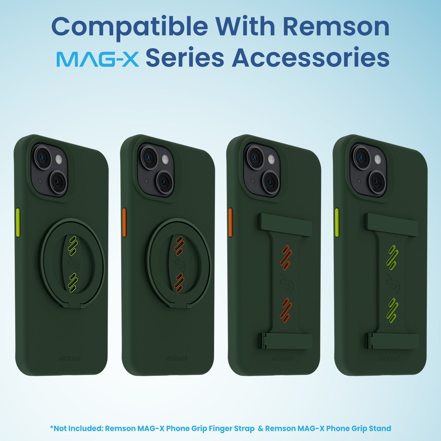 Remson Mag-X Magnetic Hybrid Protective Silicone Case Military Grade Protection Compatible For iPhone 14 - Green