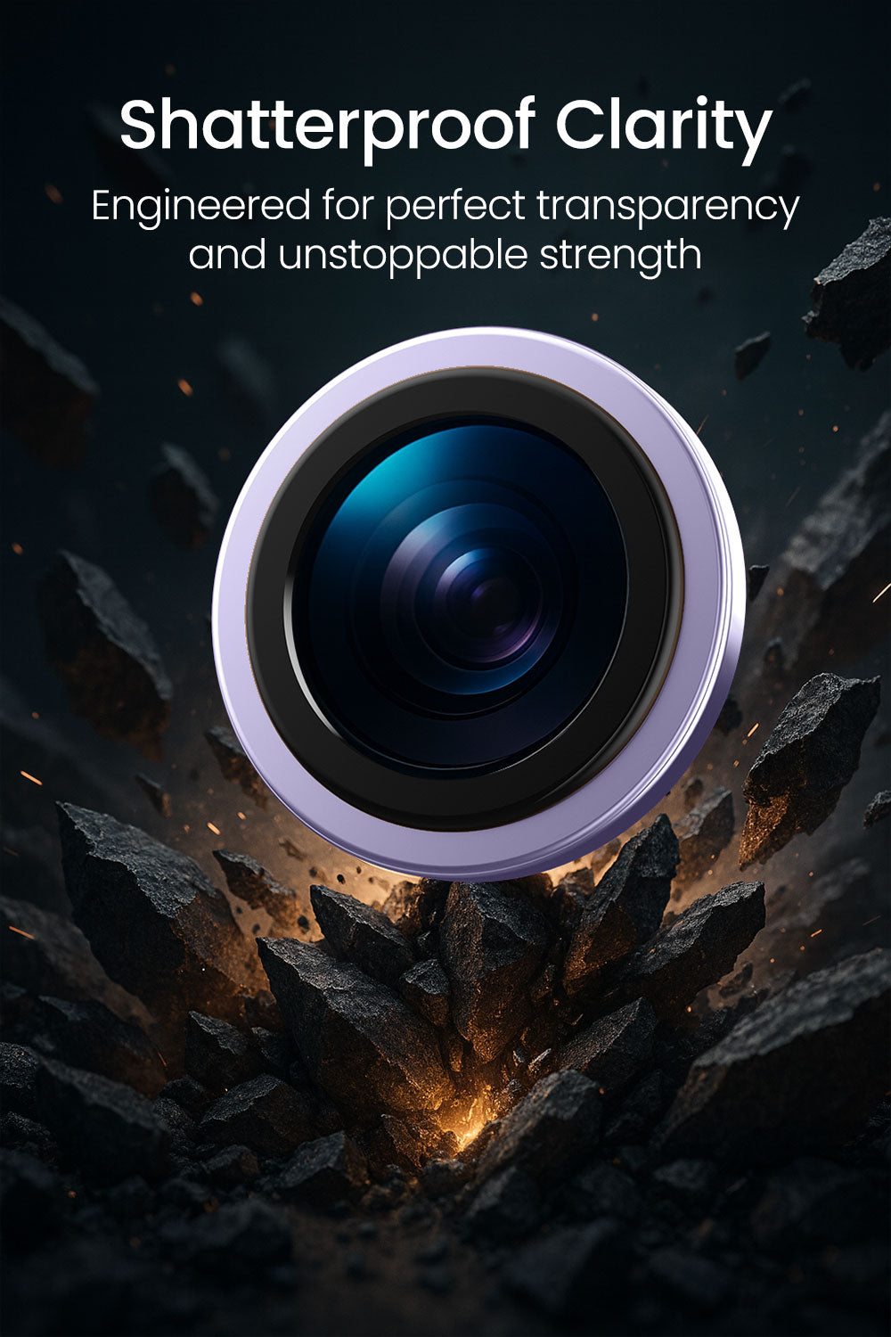 Moxedo Camera Lens Protector for iPhone 17 6.3” 2025 9H Tempered Glass Aluminum Alloy Individual Ring Camera Lens Cover Protector with Easy Installation Tool – Purple