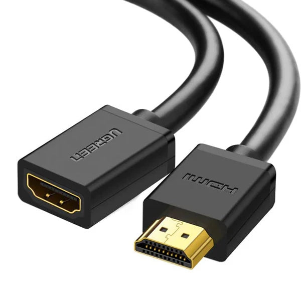 UGREEN كابل HDMI ذكر إلى HDMI أنثى HD107 Full HD 3D بطول 0.5 متر - أسود