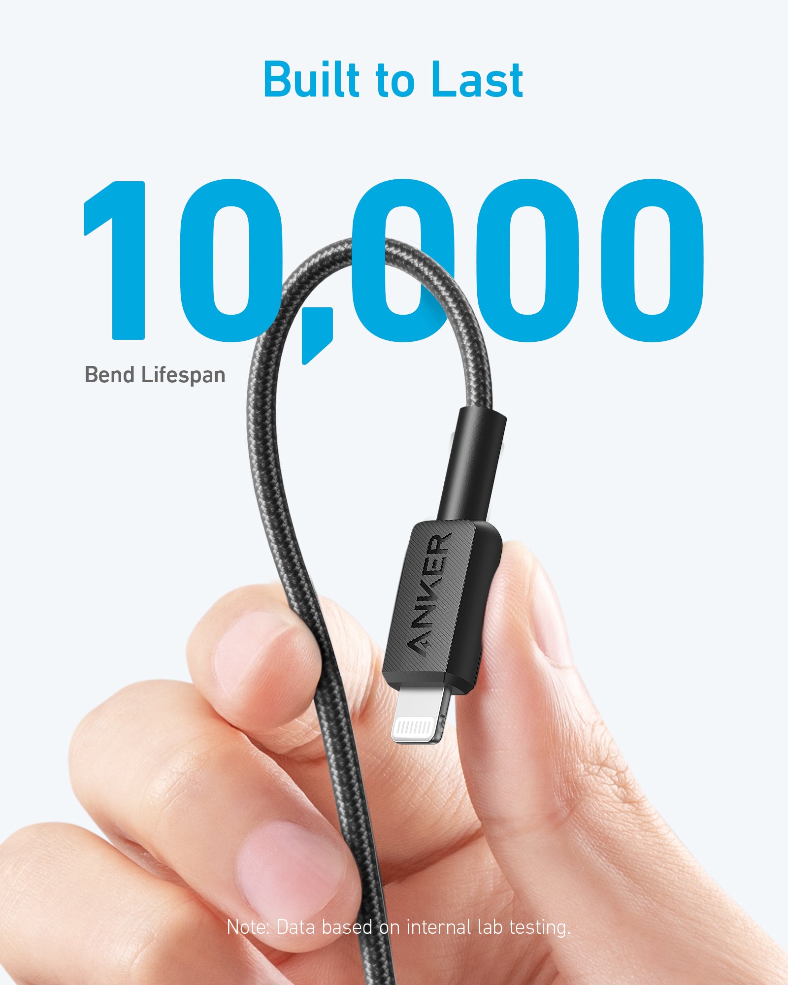 Anker 322 USB-C to Lightning Cable (6ft /1.8m Braided) - Black