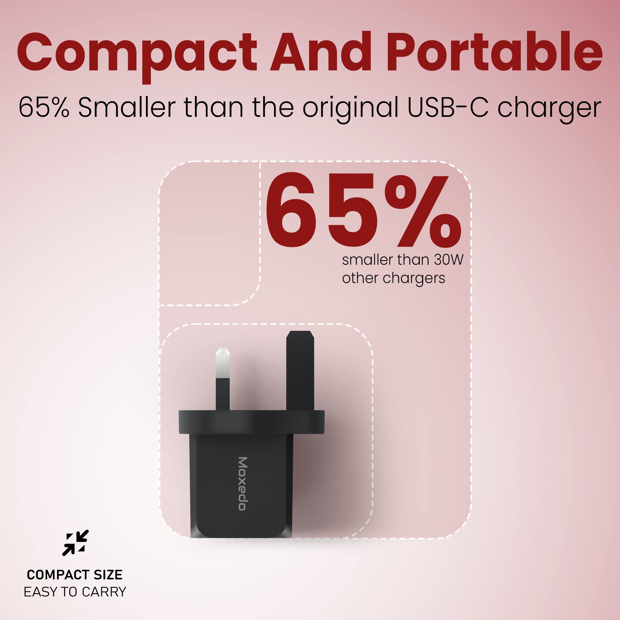 Moxedo 30W PD 3.0 GaN Charger PPS QC 3.0 USB-C - Black