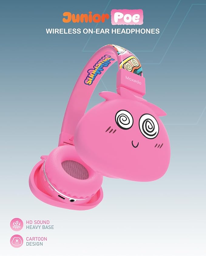 Moxedo Junior Wireless On-Ear Headphones for Kids with Built-In Microphone - Junior Poe