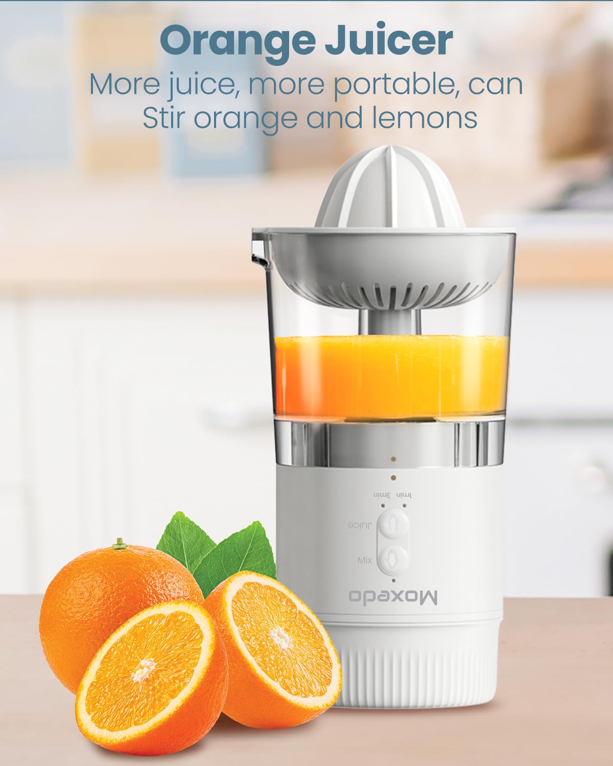 Moxedo 3 in 1 Portable Juicer Blender USB Rechargeable 4 Stainless Steel Blades BPA Free Material Mini Blender Smoothie Maker Lemon Orange Juicer