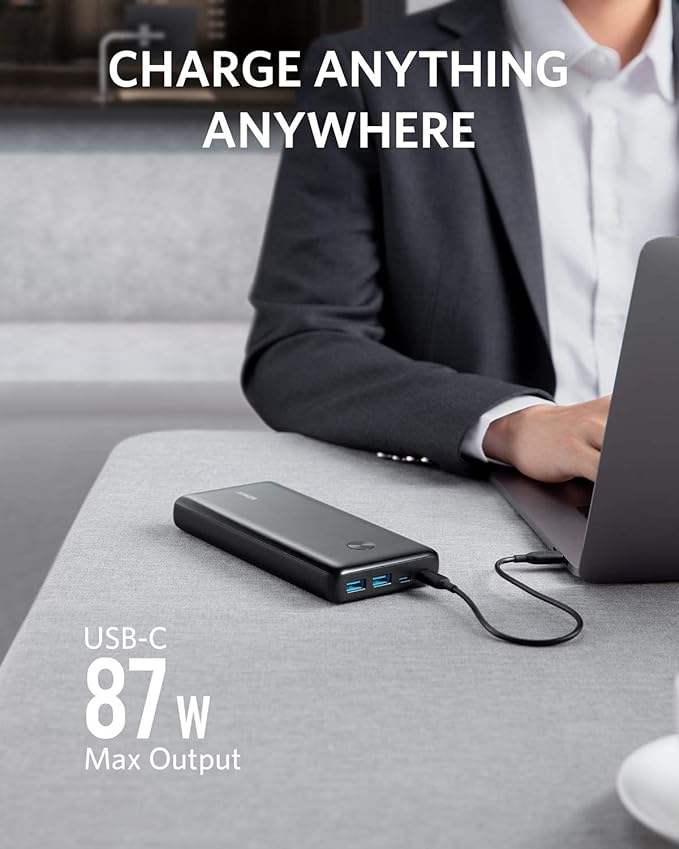 Anker Power Core III Elite 26000mAh 87W PD Portable Charger for Laptops – Black