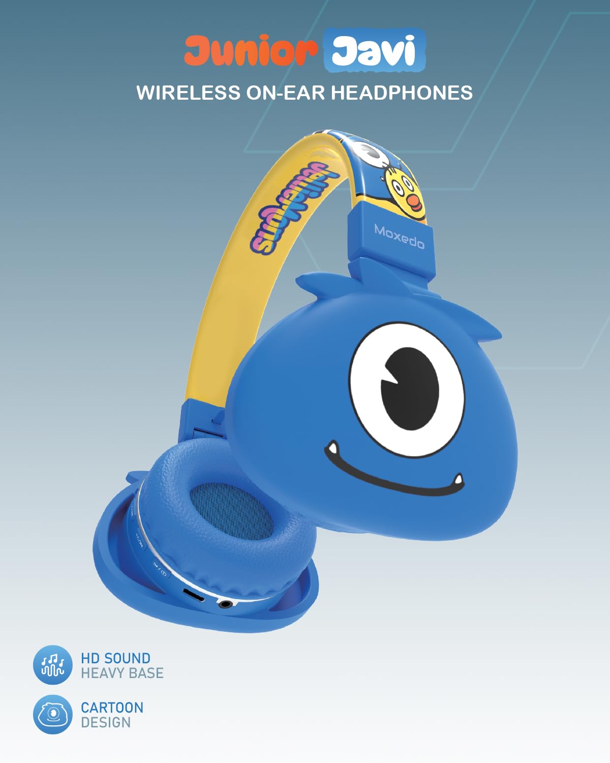 Moxedo Junior Wireless On-Ear Headphones for Kids with Built-In Microphone - Junior Javi