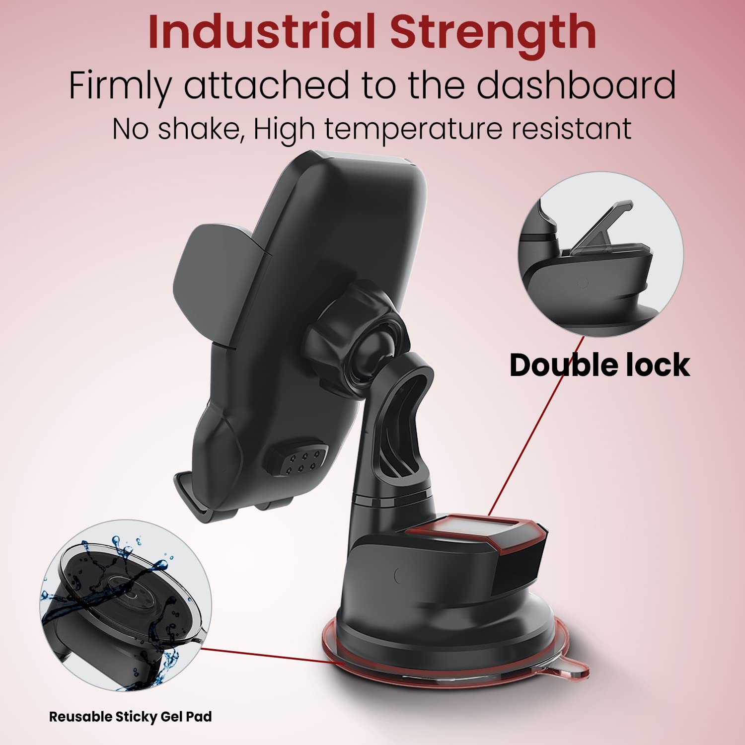 Moxedo Magnetic Car Mount Phone Holder for Car Dashboard/Windshield Suction Base Adjustable 360 Degree Rotation