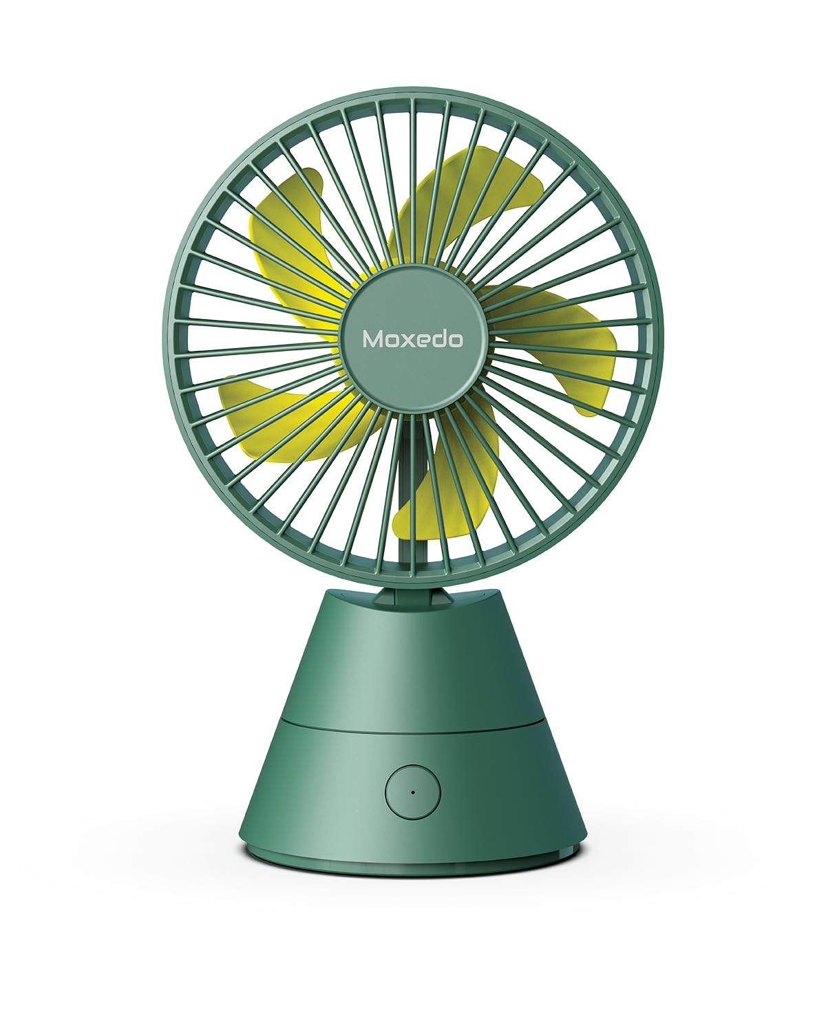 Moxedo Mini Portable Fan Desktop,5 Blades Strong Wind,3 Adjustable Speed Auto Rotation,USB Rechargeable Battery with Solid Fragrance Pad - Green