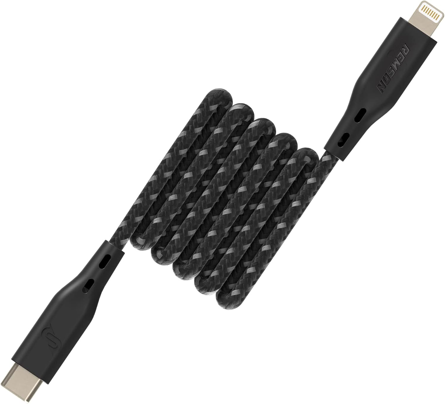 【Apple MFi Certified】Remson Rapid-Link Nylon Braided Cable USB-C to Lightning Cable PD Fast Charge & Data Sync Compatible with iPhone 13 Pro/13 Pro Max/ 12/12 Pro Max/SE/XS Max iPad and iPod 2M (Black)