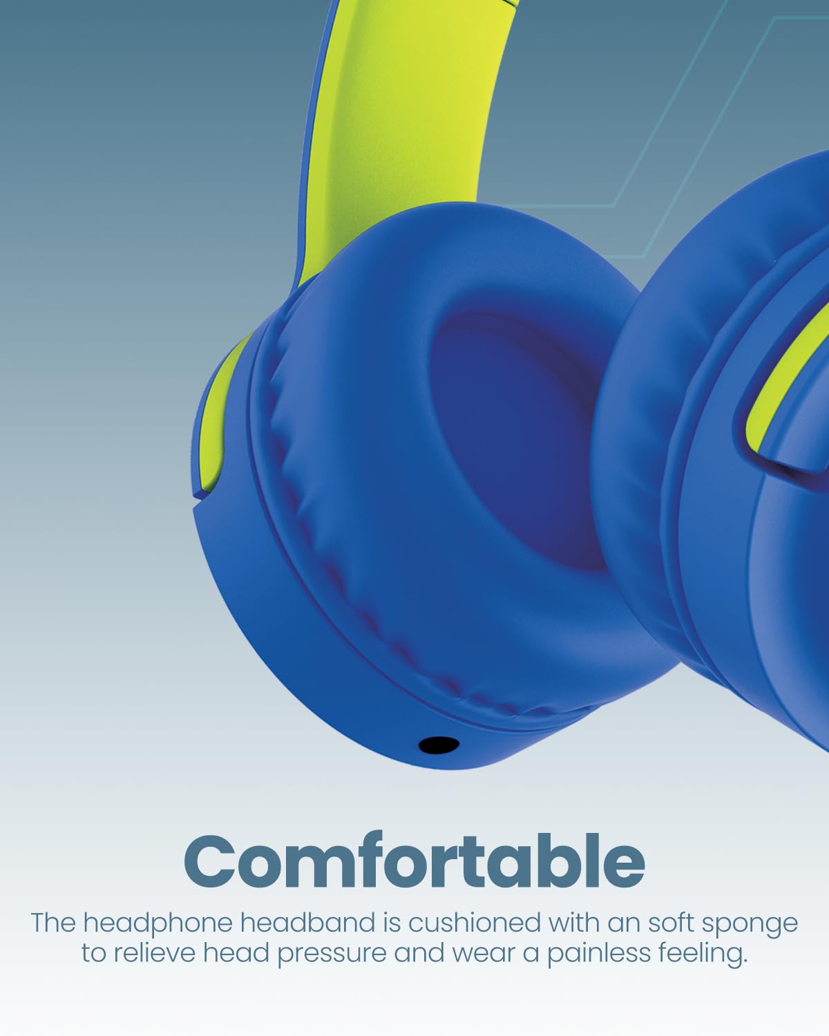 Moxedo Tiny Tunes Wired On-Ear Headphone with In-Line Remote Built-in Microphone Adjustable Foldable Design Stereo Headphone 93d - Blue